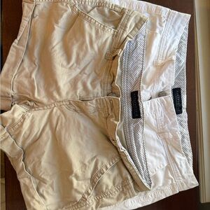 Aeropostale Tan and White Women Shorts